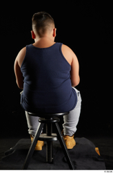 Whole Body Man White Sports Overweight Sitting Top Studio photo references